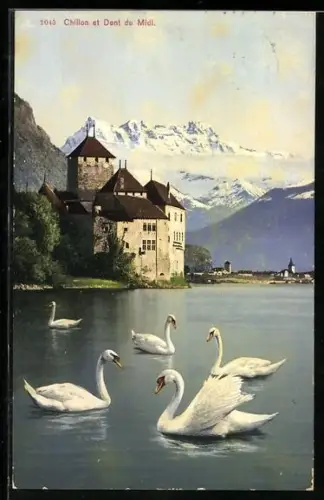 AK Chillon, Château et Dent du Midi