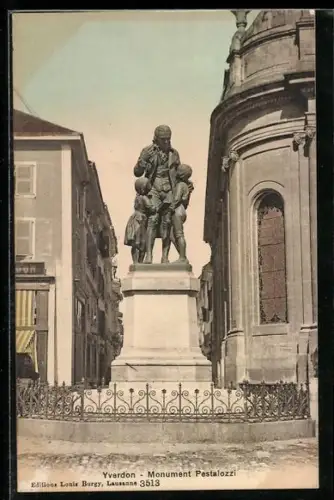 AK Yverdon, Monument Pestalozzi