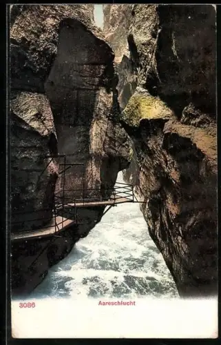 AK Meiringen, Partie in der Aaresschlucht