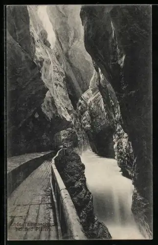 AK Bad Pfäfers, Ende der Taminaschlucht