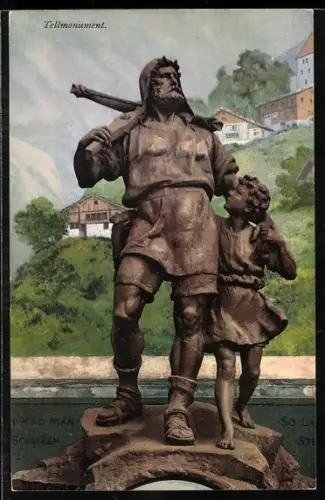 AK Altdorf, Wilhelm Tell Denkmal
