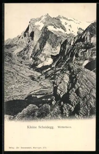 AK Kleine Scheidegg, Mit verschneitem Wetterhorn