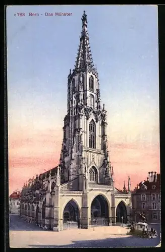 AK Bern, Das Münster mit Denkmal