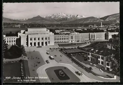 AK Genève, Le Palais des Nations et le Mont-Blanc