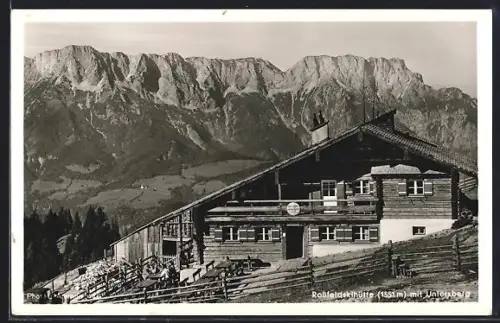 AK Rossfeldskihütte, Blick auf den Untersberg