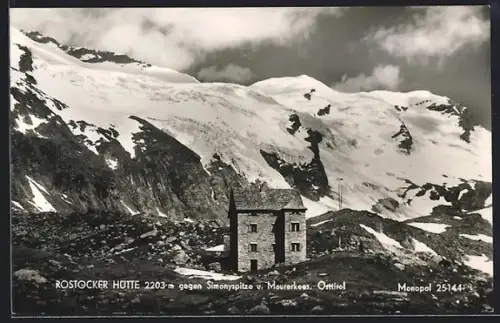 AK Rostocker Hütte /Simonyspitze, Berghütte gegen Maurerkees