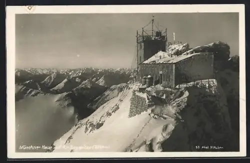 AK Münchner Haus, Ansicht im Schnee