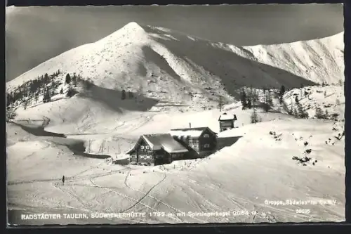 AK Südwienerhütte /Radstädter Tauern, Berghütte mit Spirzingerkogel