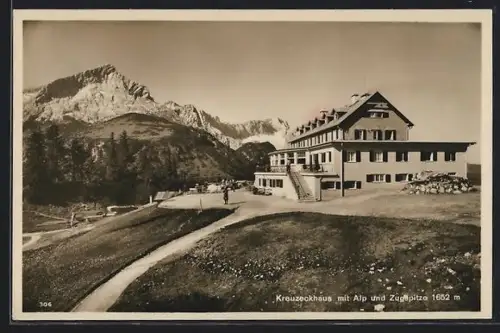 AK Kreuzeckhaus, Mit Alp und Zugspitze