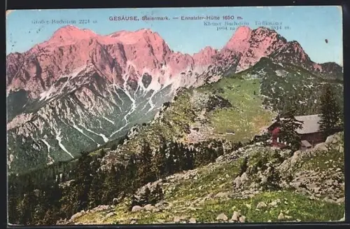 AK Ennstaler-Hütte, Berghütte im Gesäuse in der Steiermark, Grosser Buchstein, Kleiner Buchstein, Tieflimauer