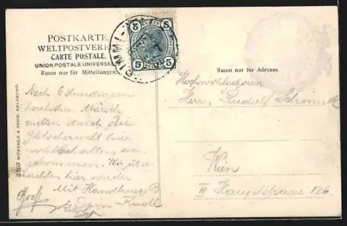 AK Rudolfshütte, Gegen schneebedeckte Hohe Riffel