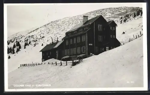 AK Ötscher-Schutzhaus, Berghütte im Winter