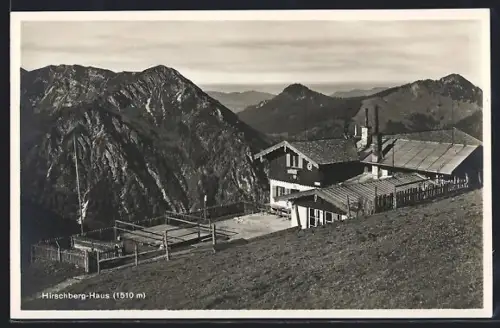 AK Hirschberghaus, Ansicht der Hütte mit Kampen und Fockenstein