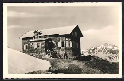 AK Badener-Hütte am Frosnitzkees, Blick gegen den Wildenkogel