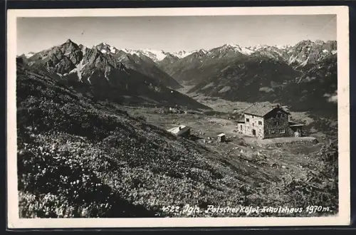 AK Patscherkofel-Schutzhaus, Berghütte im Sonnenschein