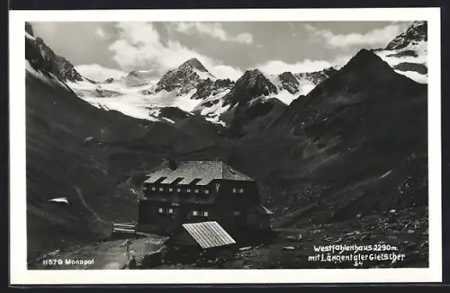 AK Westfahlenhaus, Ansicht mit Längentaler Gletscher