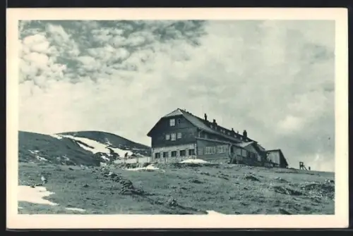 AK Karl Ludwighaus a. d. Rax, Blick auf die Berghütte