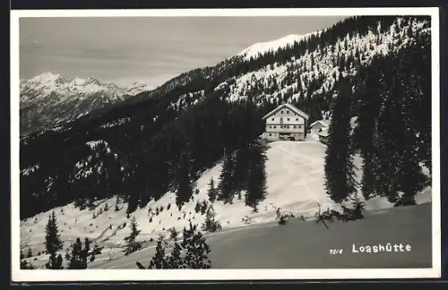 AK Schwaz /Tirol, Wirtschaft Loashütte, Panorama im Winter