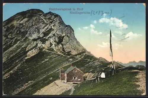 AK Nördlingerhütte, Blick auf die Reitherspitze