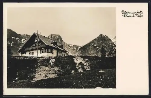 AK Ostpreussenhütte b. Werfen, Berghütte am Rettenbachriedl