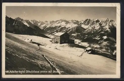 AK Patscherkofel-Schutzhaus, Berghütte mit Stubaier Alpen