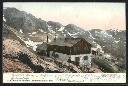 AK Simonyhütte, Berghütte mit Dachstein-Panorama