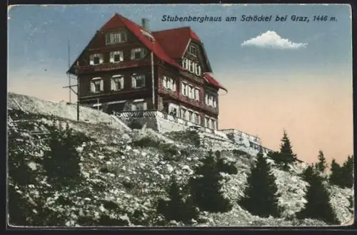AK Stubenberghaus am Schöckel, Blick auf die Berghütte