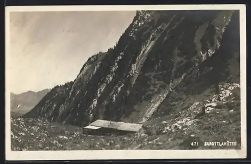AK Sarottlahütte, Blick zur Berghütte
