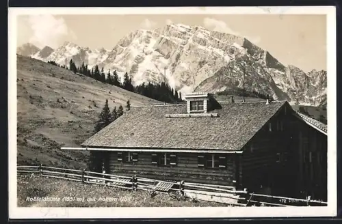 AK Rossfeldhütte, Ansicht mit Hohem Göll