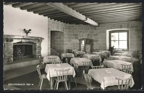 AK Kehlsteinhaus, Teesaal in der Berghütte
