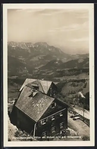 AK Purtschellerhaus am Hohen Göll, Blick g. d. Untersberg