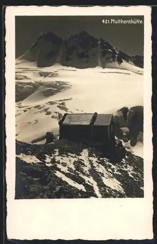 AK Mutthornhütte, Blick zur Berghütte