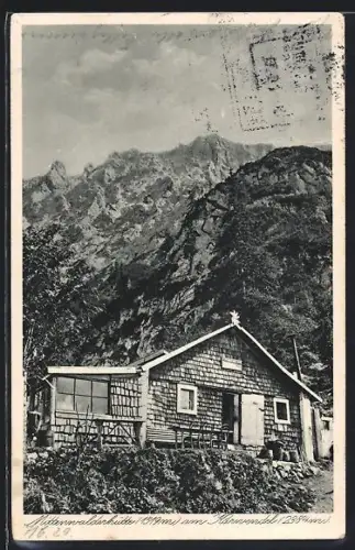 AK Mittenwalderhütte am Karwendel, Blick zur Berghütte
