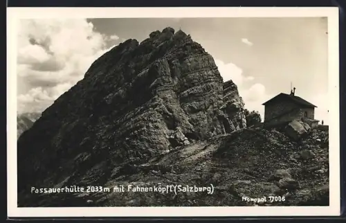 AK Passauerhütte /Fahnenköpfl, Blick zur Berghütte