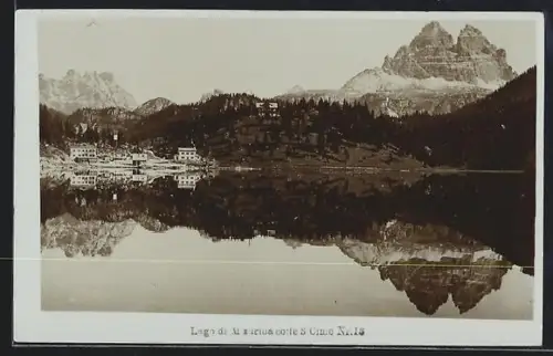 AK Misurina, Totalansicht mit Gebirgspanorama