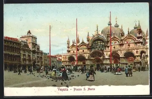 Künstler-AK Venezia, Piazza S. Marco