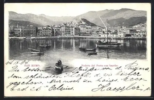 AK San Remo, Veduta del Porto con barche