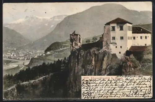 AK Bozen, Haselburg mit Bergpanorama