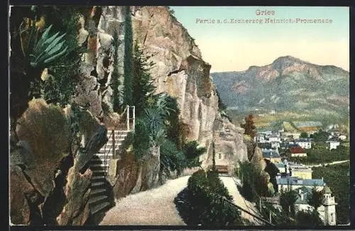 AK Gries, Partie an der Erzherzog Heinrich-Promenade