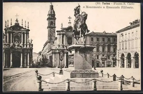 AK Torino, Piazza S. Carlo e Monumento a Emanuele Filiberto