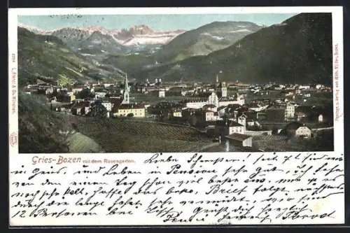 AK Bozen-Gries, Teilansicht mit dem Rosengarten
