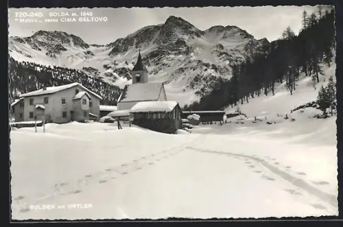 AK Sulden am Ortler, Kapelle im Schnee