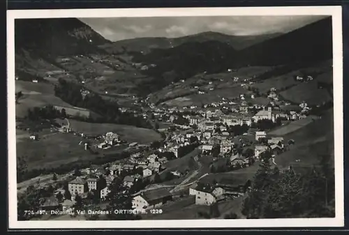 AK Ortisei /Val Gardena, Panorama, Dolomiti