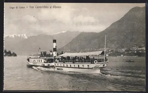 AK Cernobbio /Lago di Como, Blevio, Dampfer Lariano in Fahrt