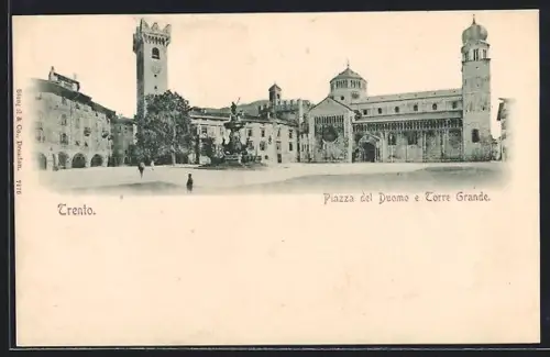 AK Trento, Piazza del Duomo e Torre Grande