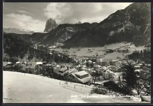 AK Ortisei /Val Gardena, Panorama, Sassolungo