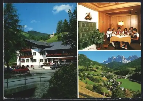AK St. Magdalena /Villnöss-Funes, Gasthof Edelweiss, Innenansicht, Panorama