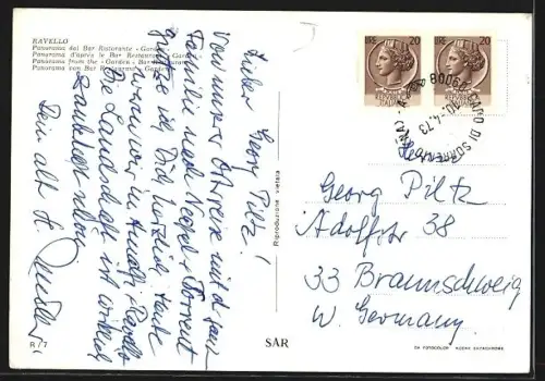 AK Ravello, Panorama von Bar Restaurant Garden