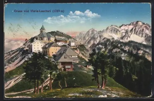 AK Tarvis, Totalansicht mit Gebirgspanorama