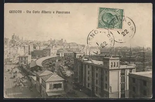AK Genova, Via Carlo Alberto e Panorama